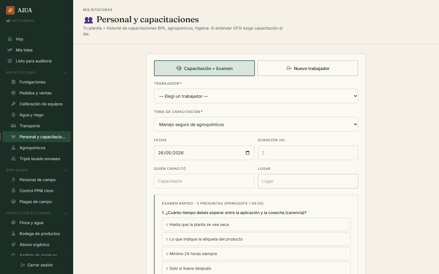 Capacitaciones personal
