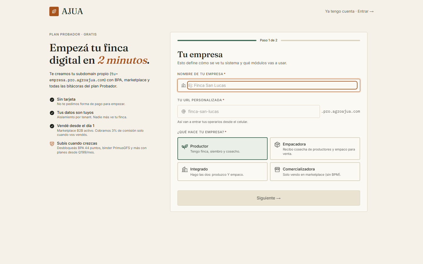 Registro empresa